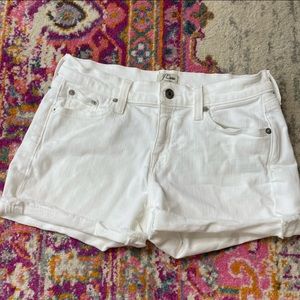 Jcrew white jean shorts size 24 stretch